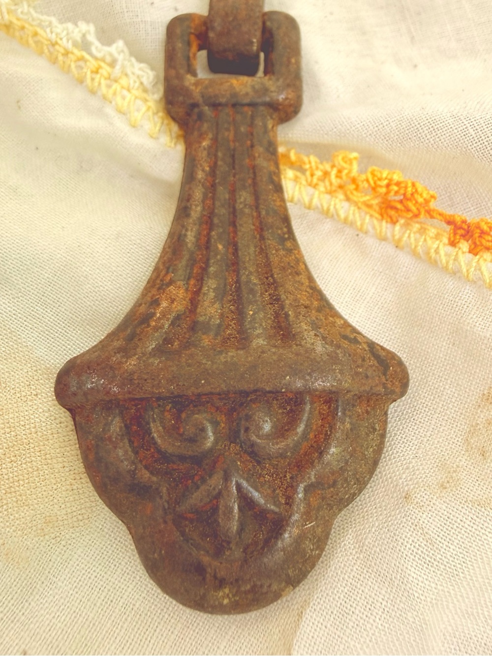 Antique German Heavy Cast Metal Drawer Pulls (Pair) - Picture 7 of 9